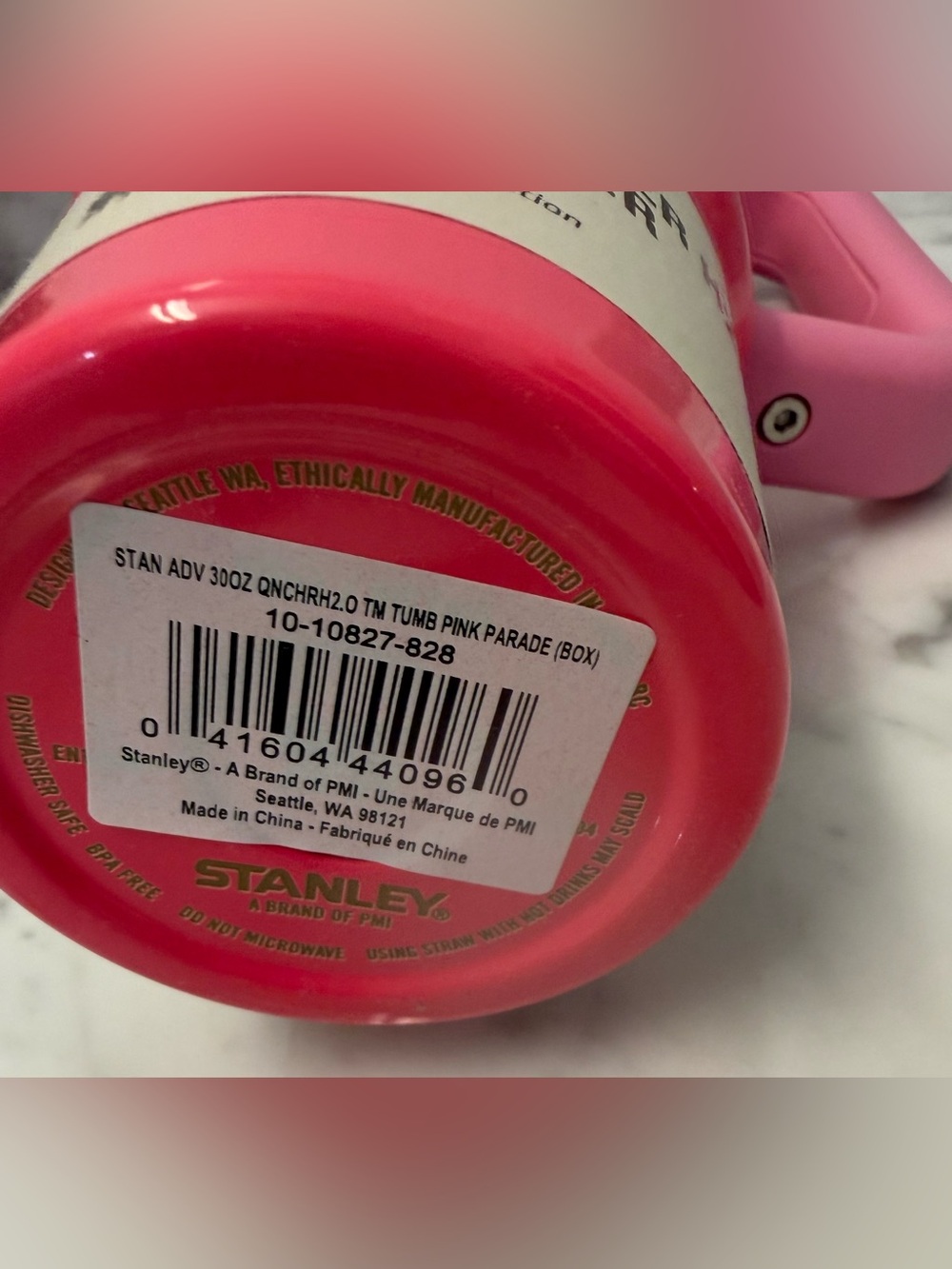 Stanley Hot Pink Quencher Tumbler with Pink Handle - Picture 4 of 5